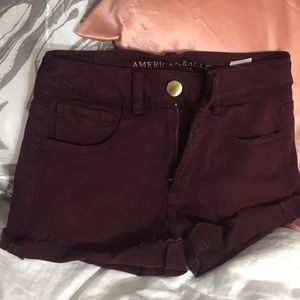 AE Maroon high waisted shorts